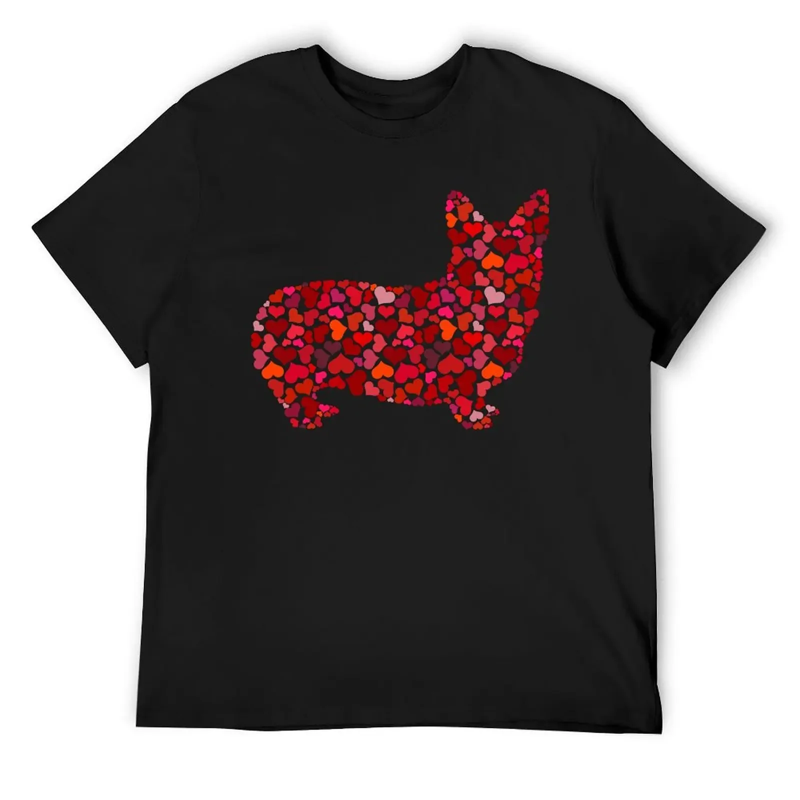 

Corgi Dog With Red Hearts Valentine Day Corgi Dog Lovers T-Shirt shirts graphic tee quick drying heavyweights anime shirts men