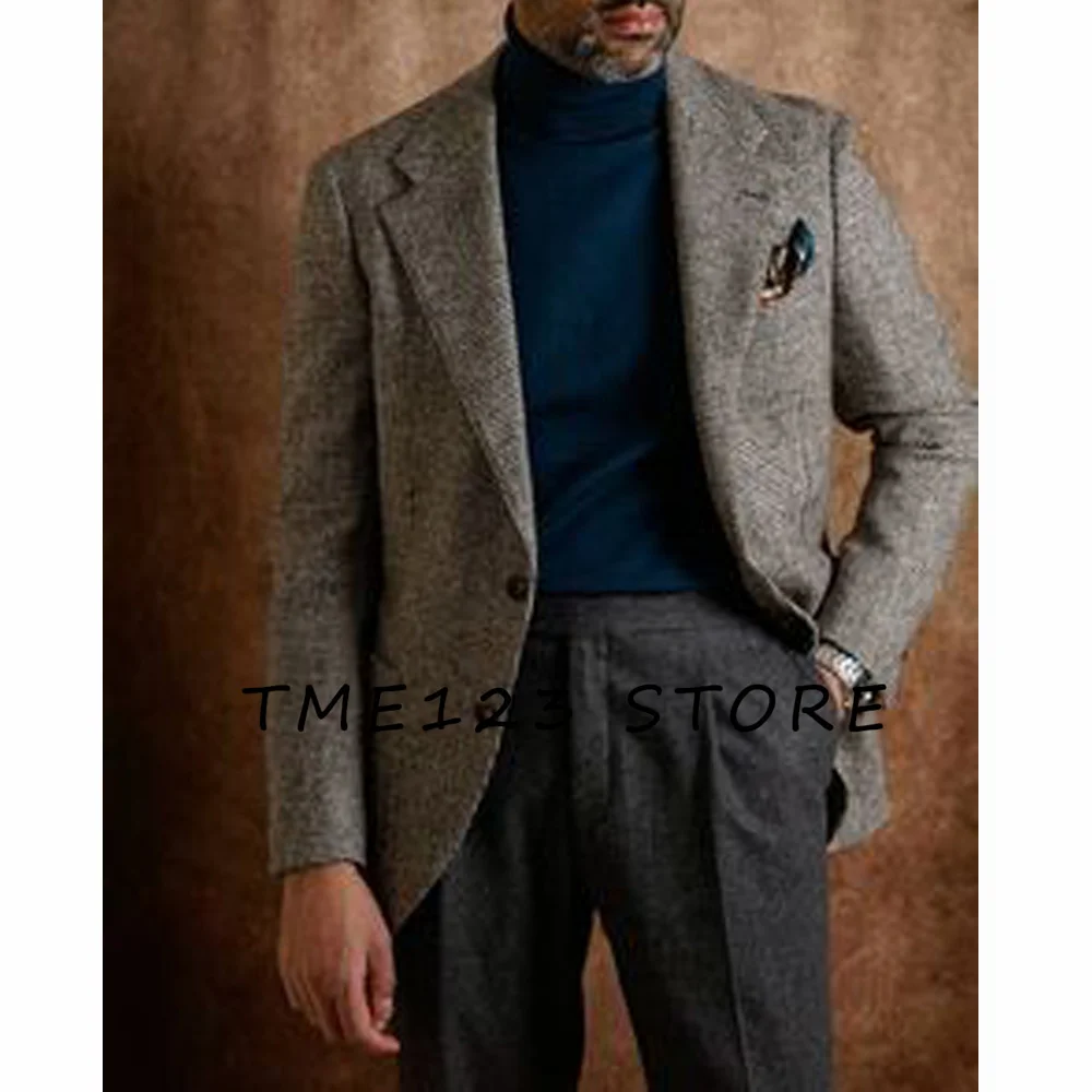 Giacca da uomo a spina di pesce modello Casual Business Retro nuovo stile giacca capispalla invernale Y2k top giacche uomo cappotto maschile abbigliamento