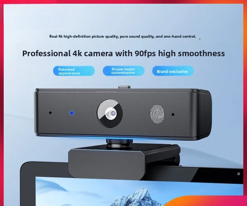 Video conferencing camera noise reduction dual mic autofocus 90FPS desktop computer USB camera 4k camera