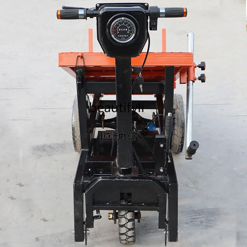

CC Push station driving flat truck construction site electric brick truck fork brick dump flat truck