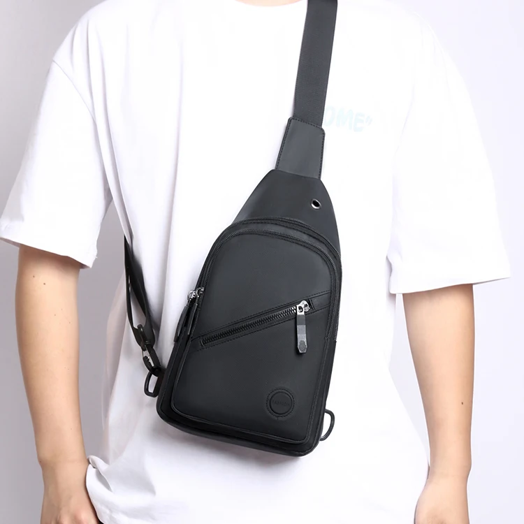 Lässige Herren-Brusttasche mit verstellbarem Schultergurt, mehrere Taschen, Umhängetasche, geeignet für Radfahren, Pendeln, Sport – Detail 2