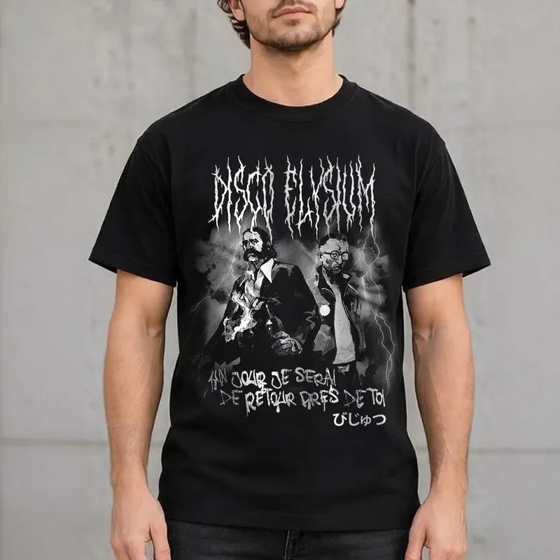 Disco Elysium Unisex T-Shirt Harry Dubois,Kim Kitsuragi Psyche Skill Fan Art Graphic Tee, Short sleeve Tops Gift for RPG Gamers