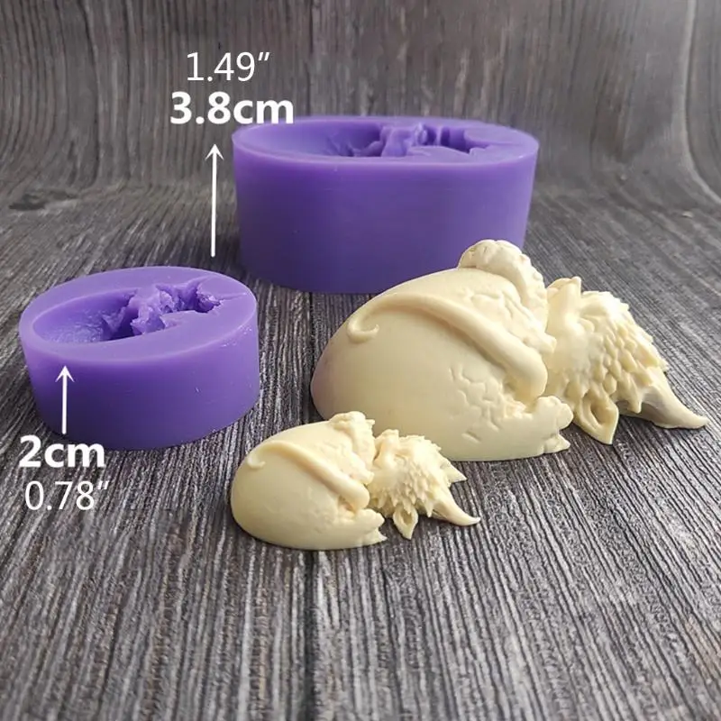 37JB Pequeno molde silicone forma dragão