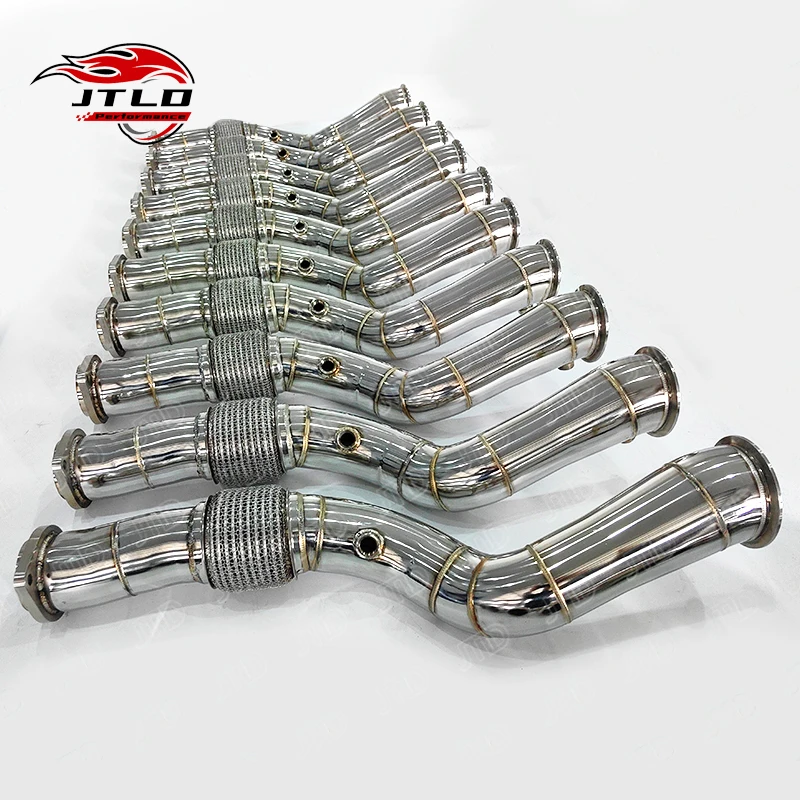 JTLD 3 بوصة 76 مللي متر 304 الفولاذ المقاوم للصدأ أنبوب مستقيم مصقول Catless العادم النازل لسيارات BMW G80 M3 G82 M4 S58 أنابيب الاختبار #6