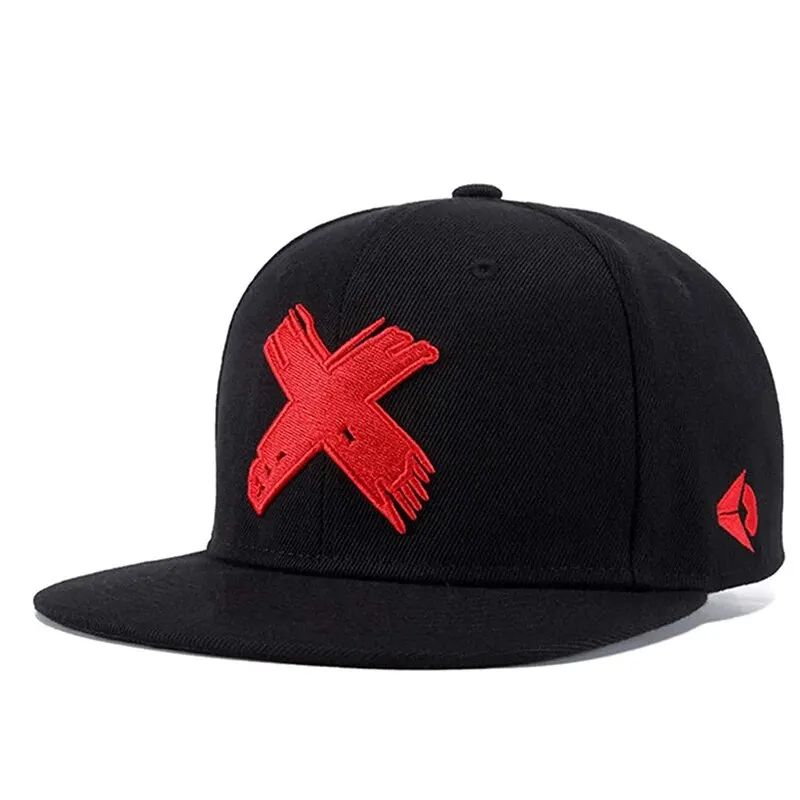 Unisex Simple X Embroidery Hip-hop Hats Outdoor Adjustable Casual Baseball Caps Sunscreen Hat