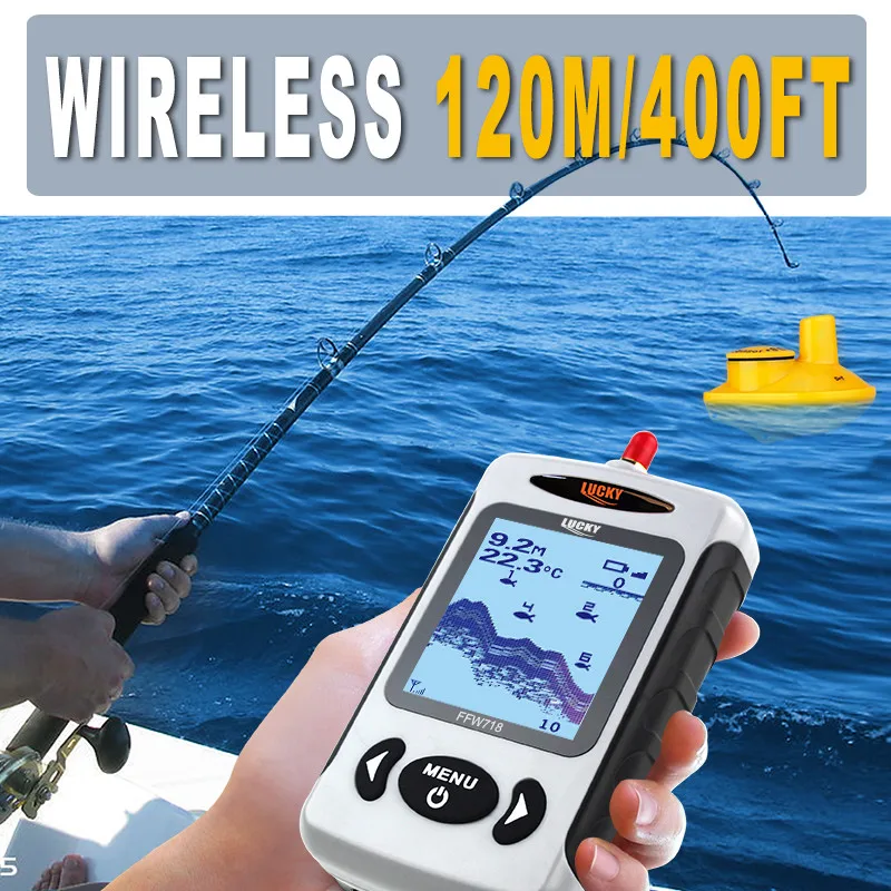 Fish location Fish Finder Lucky FFW718 Wireless Sonar Fish Finder Portable Deeper Fishfinder Monitoring Ice Fishing Lure