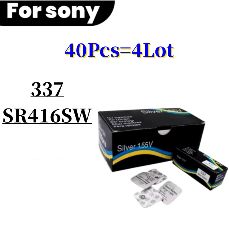 10-50 قطعة لسوني 337 SR416SW AG6 LR416 337A بطاريات خلية زر أكسيد الفضة لبطاريات ساعة سماعة الرأس LED #5