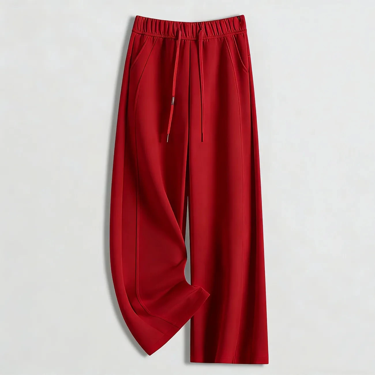 

High waisted waistband Straight leg Pants 2026 Spring Autumn New Loose Elastic waist Casual Sweatpants Female Solid Trousers
