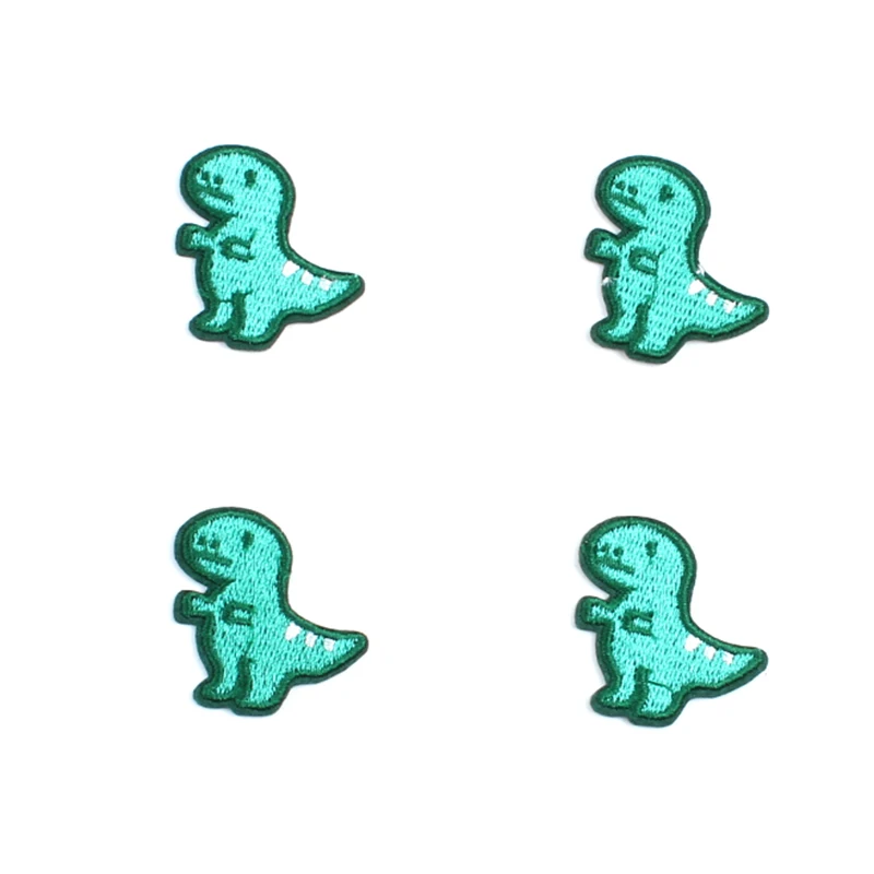 10pcs Embroidery Cute Dinosaur Patches Cartoon Animal Stickers Sewing Clothes Repair Fabric Appliques DIY Garments Badge Decors