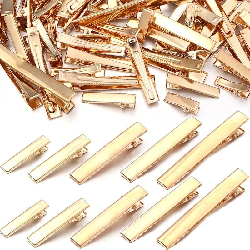 30-50pcs Hair Alligator Clips Metal Single Prong Duck Bill Hair Clips Flat Top With Teeth Curl Clips For DIY Hairpin Accessories
