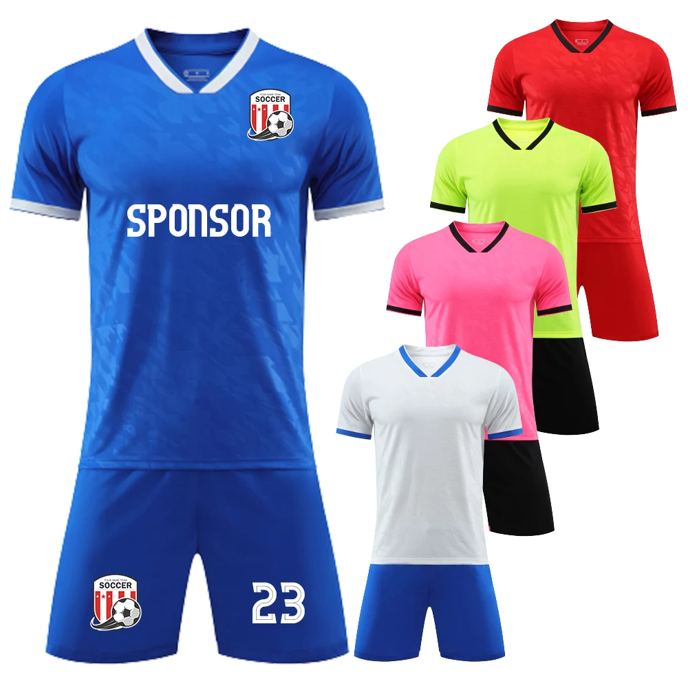 Adult Kids Short Sleeve Football Uniform Suit Custom 23/24 New Season Men Boys Club Team Training Soccer Jersey Sports Clothes