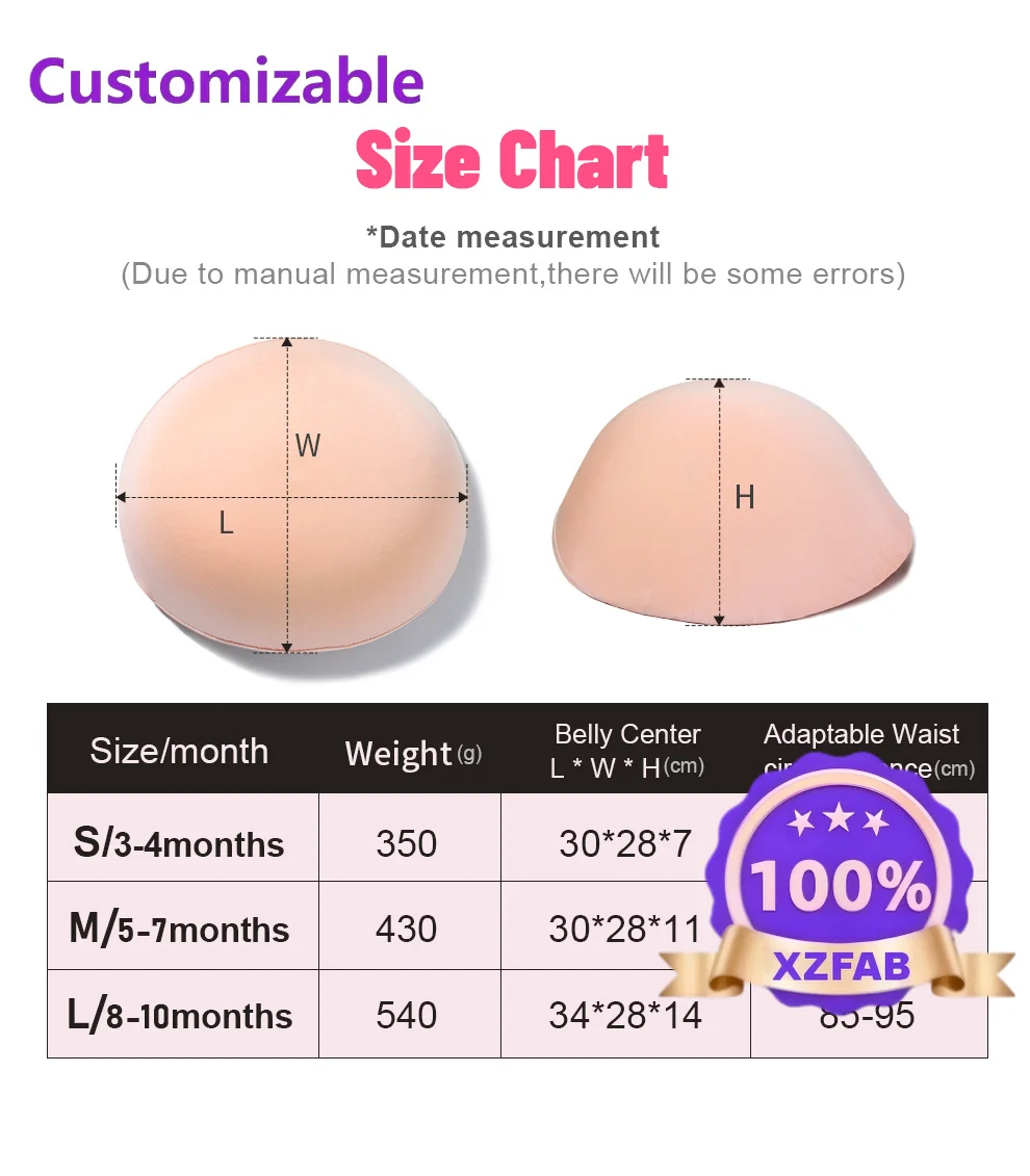 Factory Direct 2026 Fake Pregnancy Belly Props Integrated Transformation Light Sponge Invisible Belly Memory Foam Unisex
