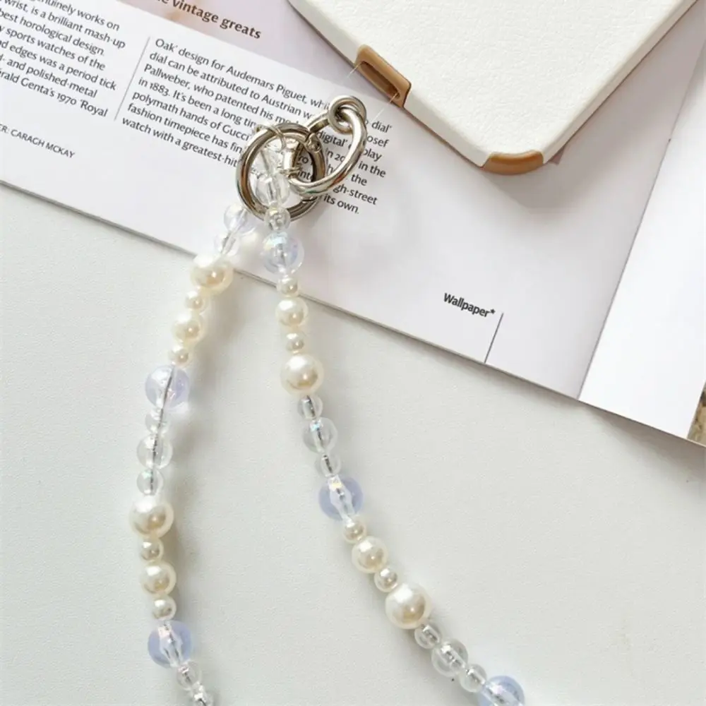 

Transparent Mobile Phone Chains Anti-lost Pearl Crossbody Phone Hanging Chain Funny Ins Crossbody Phone Lanyard
