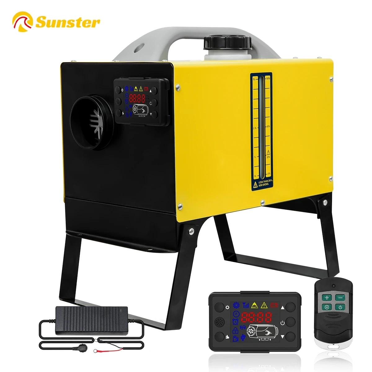 8KW 12V&24V&220V All-in-one Diesel Air Heater Car Parking Heater With LCD,Remote Control,Base Bracket For Home Boat Truck Garage