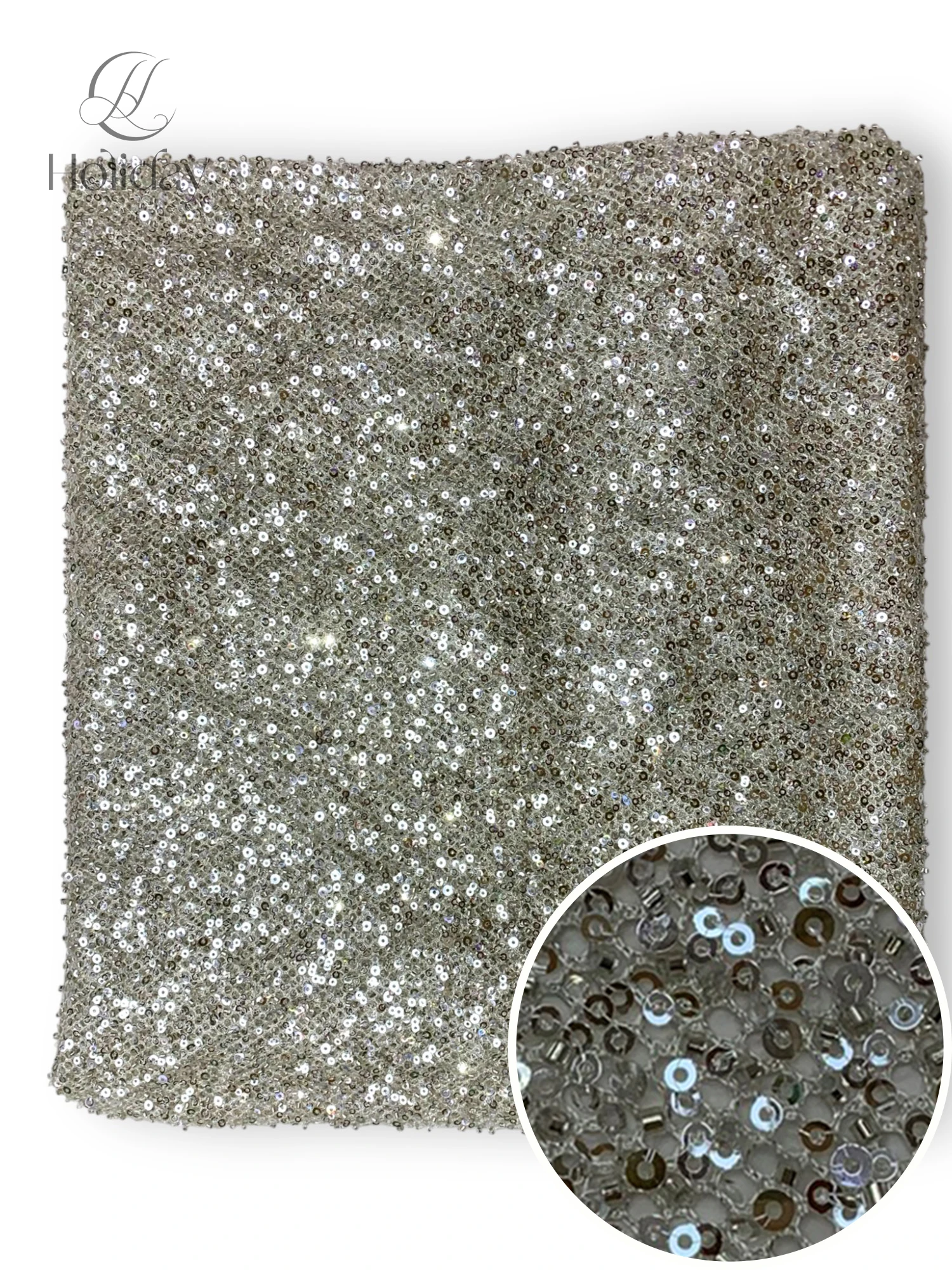 2025 New Luxe Sewing Fabric with Sequin/Paillette/Glass Bead Hybrid - Embellishment Textile for Couture lace fabric