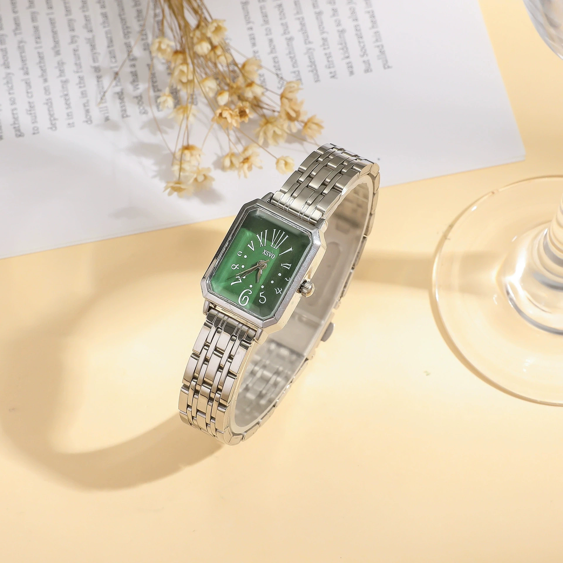 Fashion Women's Watches Casual Rectangular Dial Ladies Mechanical Watches Clock