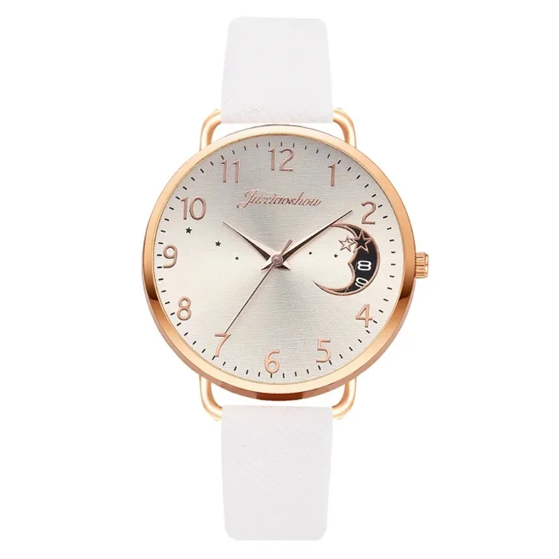 Women Fashion White Watch Quartz Leather Ladies Wristwatches 2024 New Brand Simple Number Dial Woman Clock Montre Femme Relojes