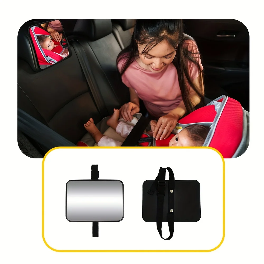 Premium Baby Car Safety Mirror, Crystal Clear View Backseat Monitor for Rear-Facing Infants, Shatterproof & Adjustable, Must-Hav