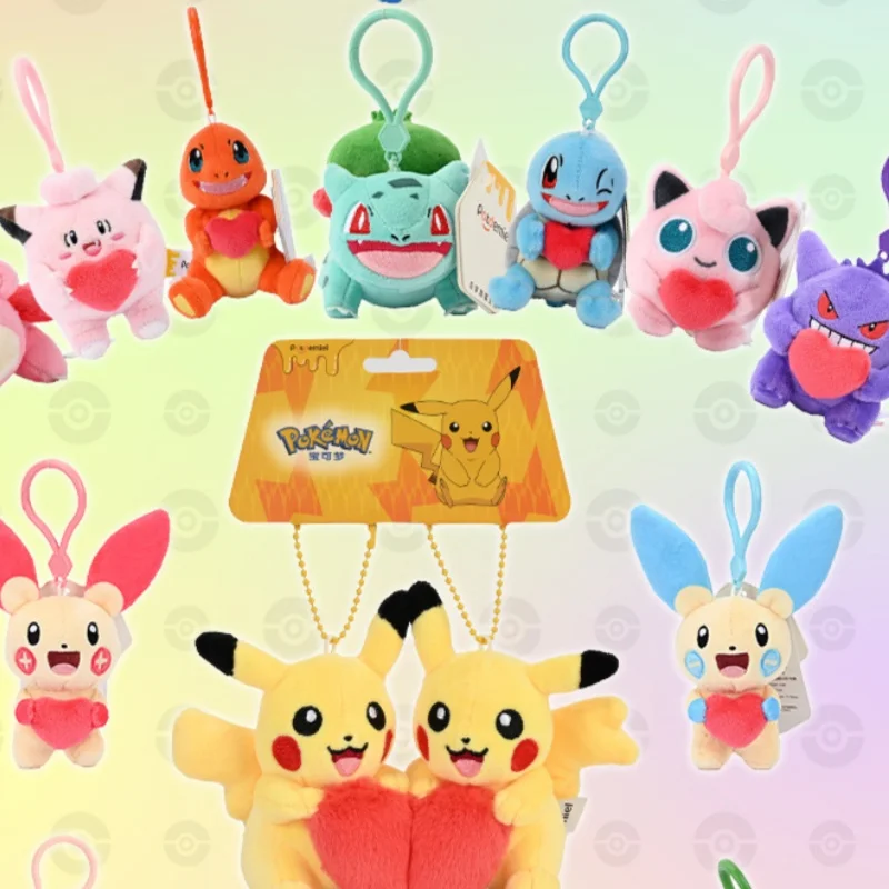 Anime Pokemon Pikachu Mew Snorlax Eevee Bulbasaur Psyduck Kawaii Wypchana pluszowa zabawka Torba szkolna Plecak Breloczek Lalka Prezent