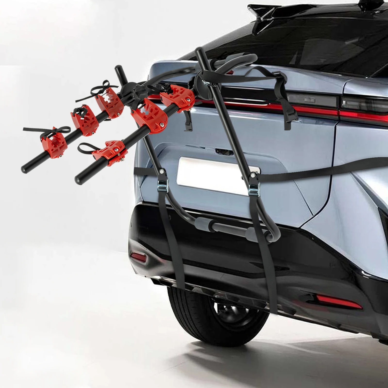 3-Bike Carrier Trunk Mount Rack Foldable Bike Hitch Mount Rack for Car Minivan SUV Truck Easy Assembly Foldable Transport Rack