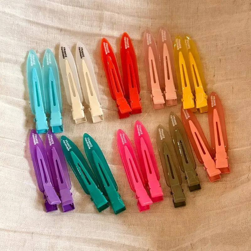 Minimalist Dopamine Color Duckbill Hair Clips No Trace Side Bang Barrettes Multi Color Lightweight Daily Women Hair Accessories