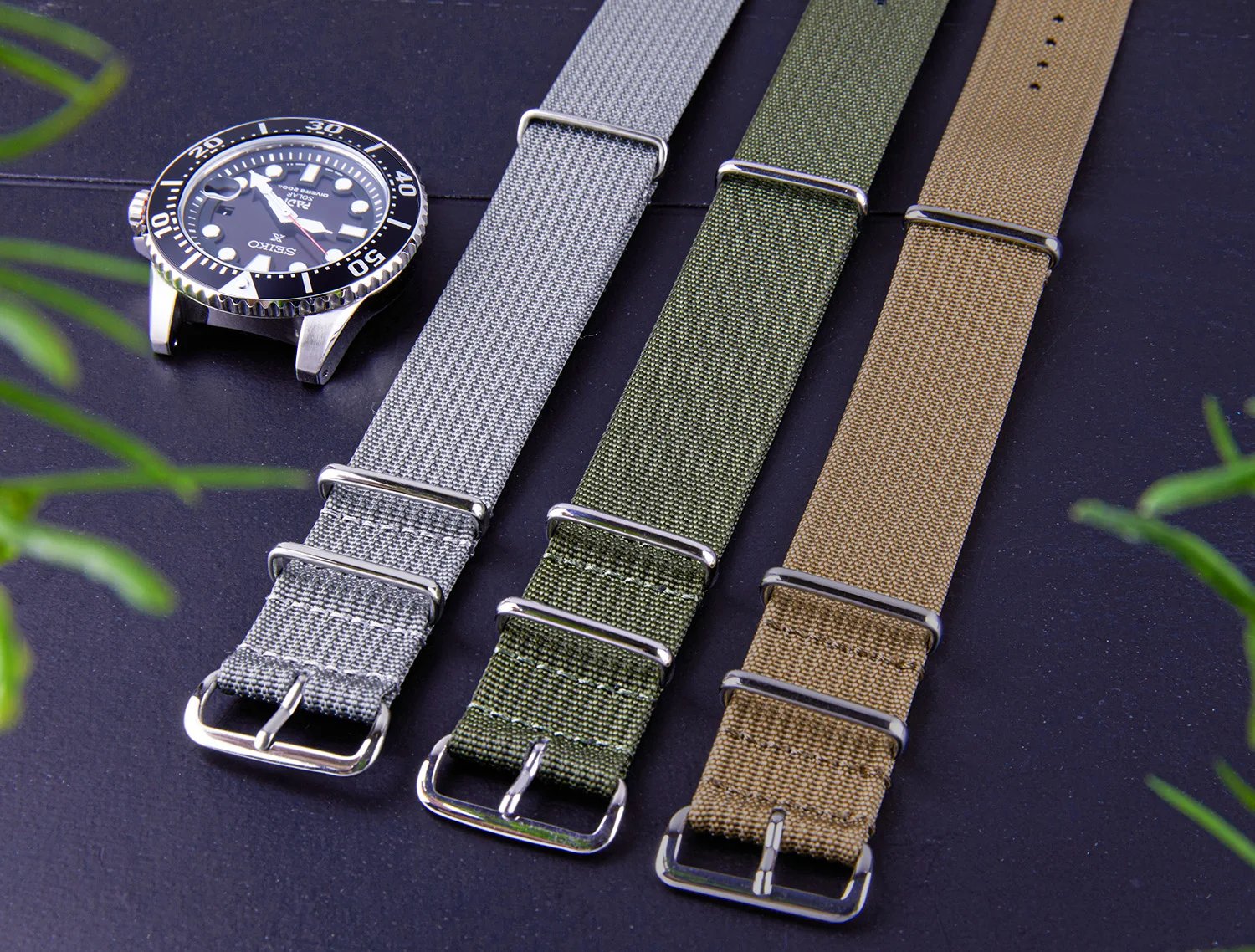 Geripptes Nylon-Uhrenarmband, 18 mm, 20 mm, 22 mm, bequeme Uhrenarmbänder, Schlaufe, militärisch, waschbar, für Herren-Uhrenarmbänder – Detail 3