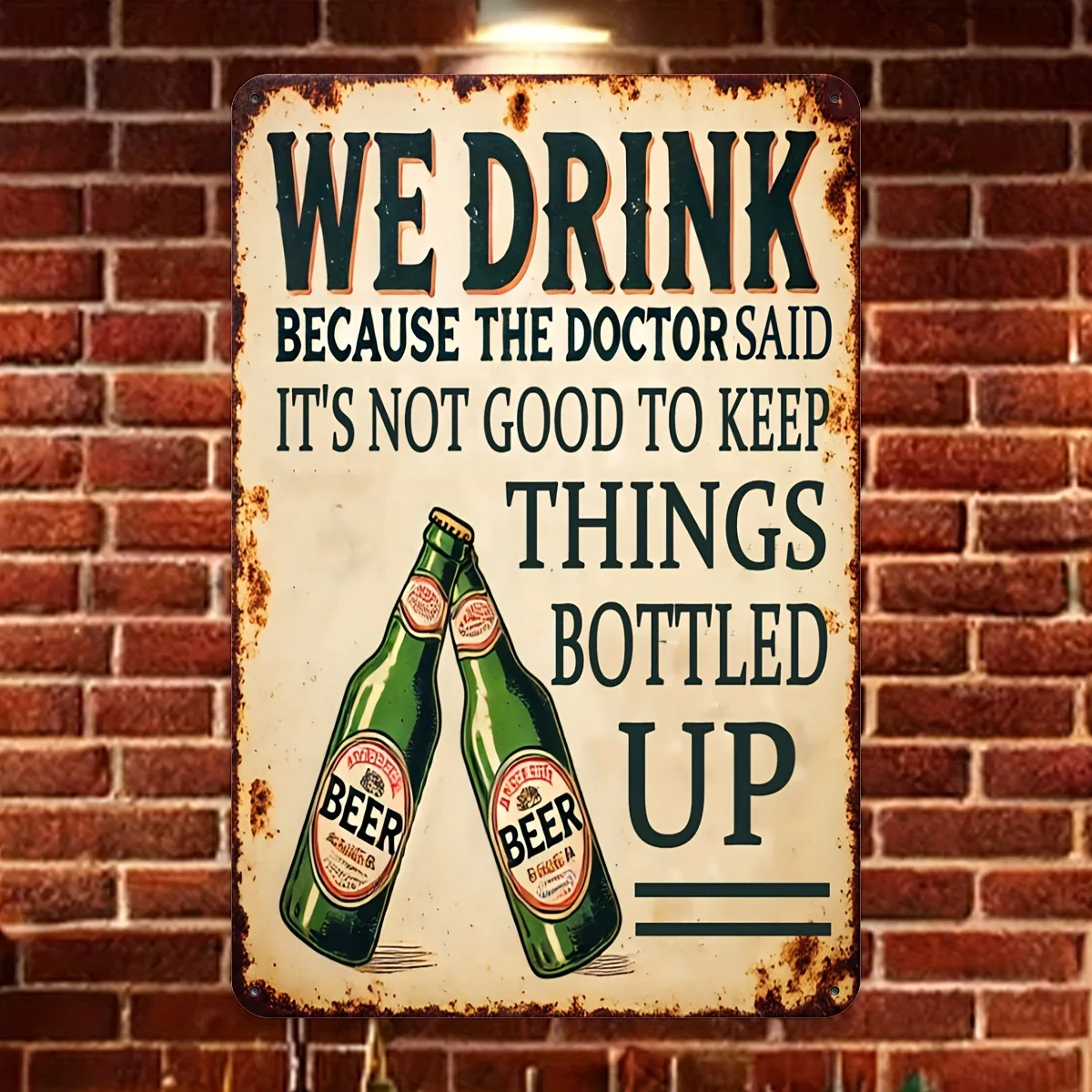 Vintage Beer Humor Metal Sign 