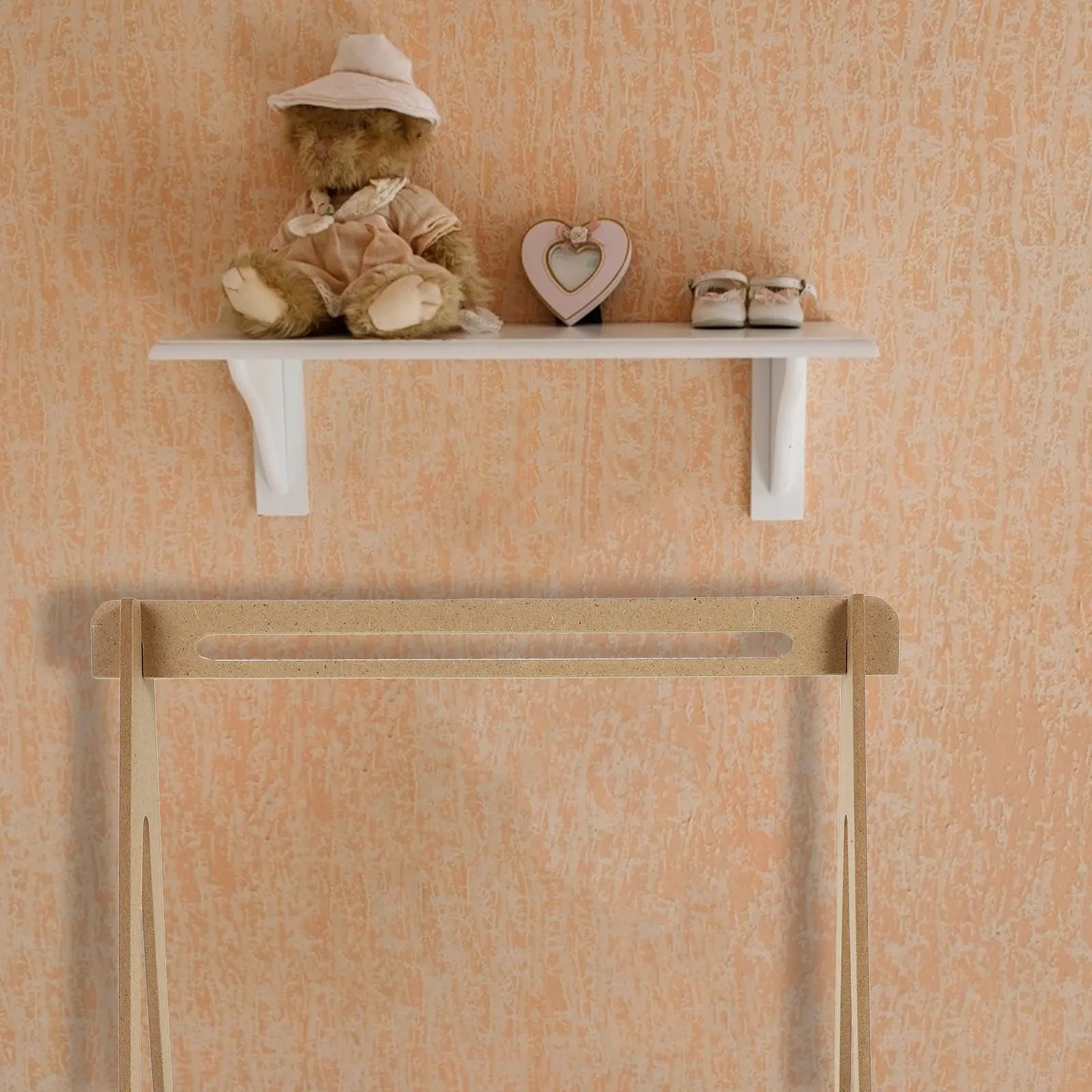 

Mini Wood Garment Rack Elegant Color Lightweight Small Size Miniature Clothes Stand Mini House Decoration Garment Organizer