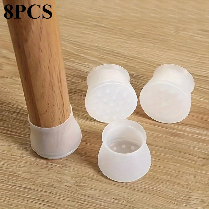 

Набор из 8 силиконовых чехлов для ножек стульев: противоскользящие защитные чехлы для мебели, подходят для украшения дома.