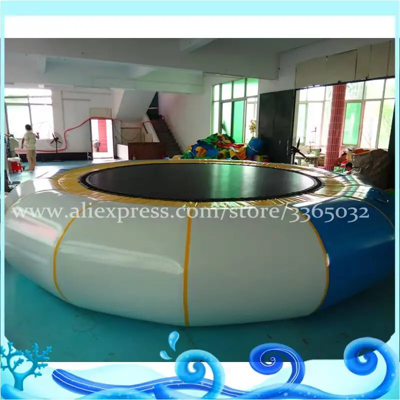 High quality 0.9mm PVC TUV Inflatable Floating Water Jumping Bed / Inflatable Trampoline For Sale