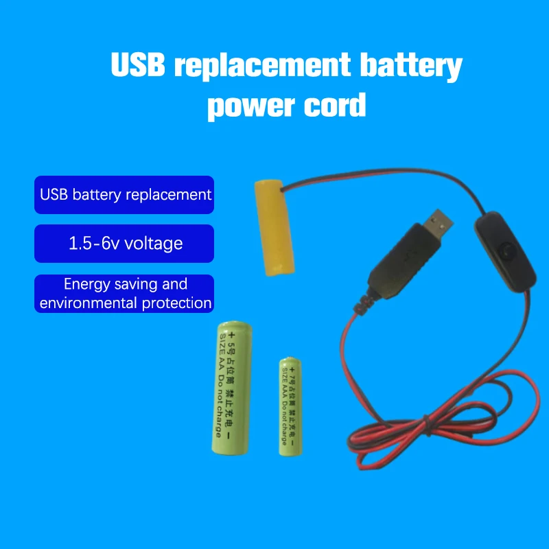 Dummy Battery Adapter USB Power Supply Switch Cable Replace Batteries For Remotes Camera Toys LED Strip