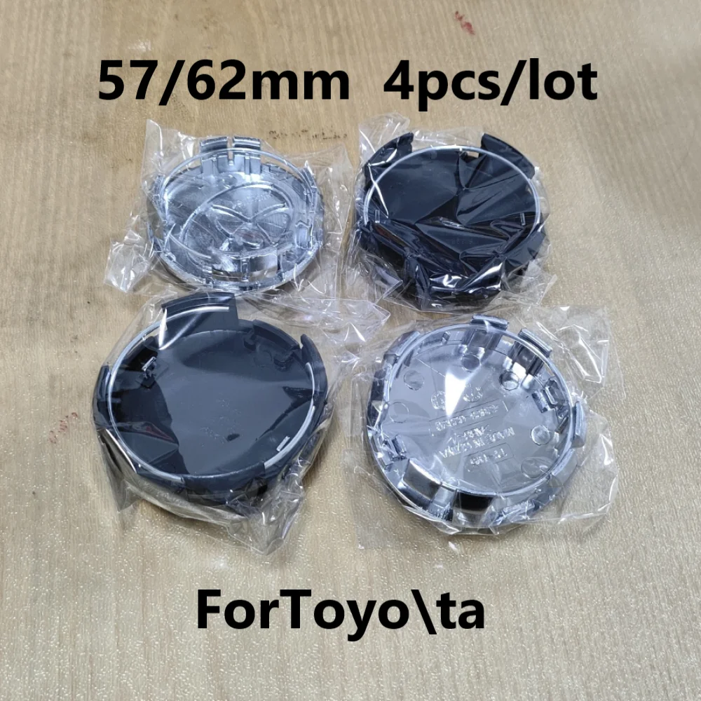 

4pcs 57/62mm Car Wheel Center Hub Caps For Toyo-ta Corolla Rav4 Auris Avensis Yaris CHR hubcaps Accessories