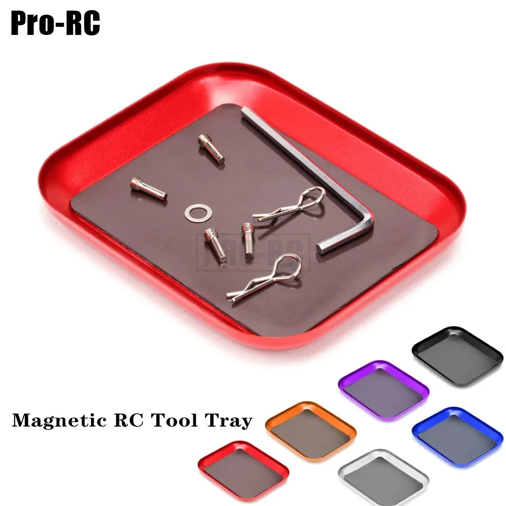 

1Pcs Aluminium Magnetic Storage Tray Plate 105mm*85mm Screw Nut Gasket Tools for RC Car Boat Model Repair Parts
