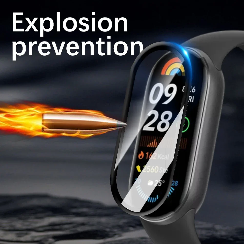 1-10PCS 3D Curved Watch Films for Xiaomi Band 9 Mi Band 8 Active 8 Pro Smartwatch HD Clear Screen Protectors for Mi Band 9