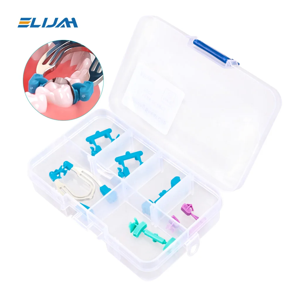 

ELIJAH Dental Matrix Sectional Contoured Plier Kit Metal Spring Clip Matrices Clamps Wedges Rings Replaceable Dentistry Tools