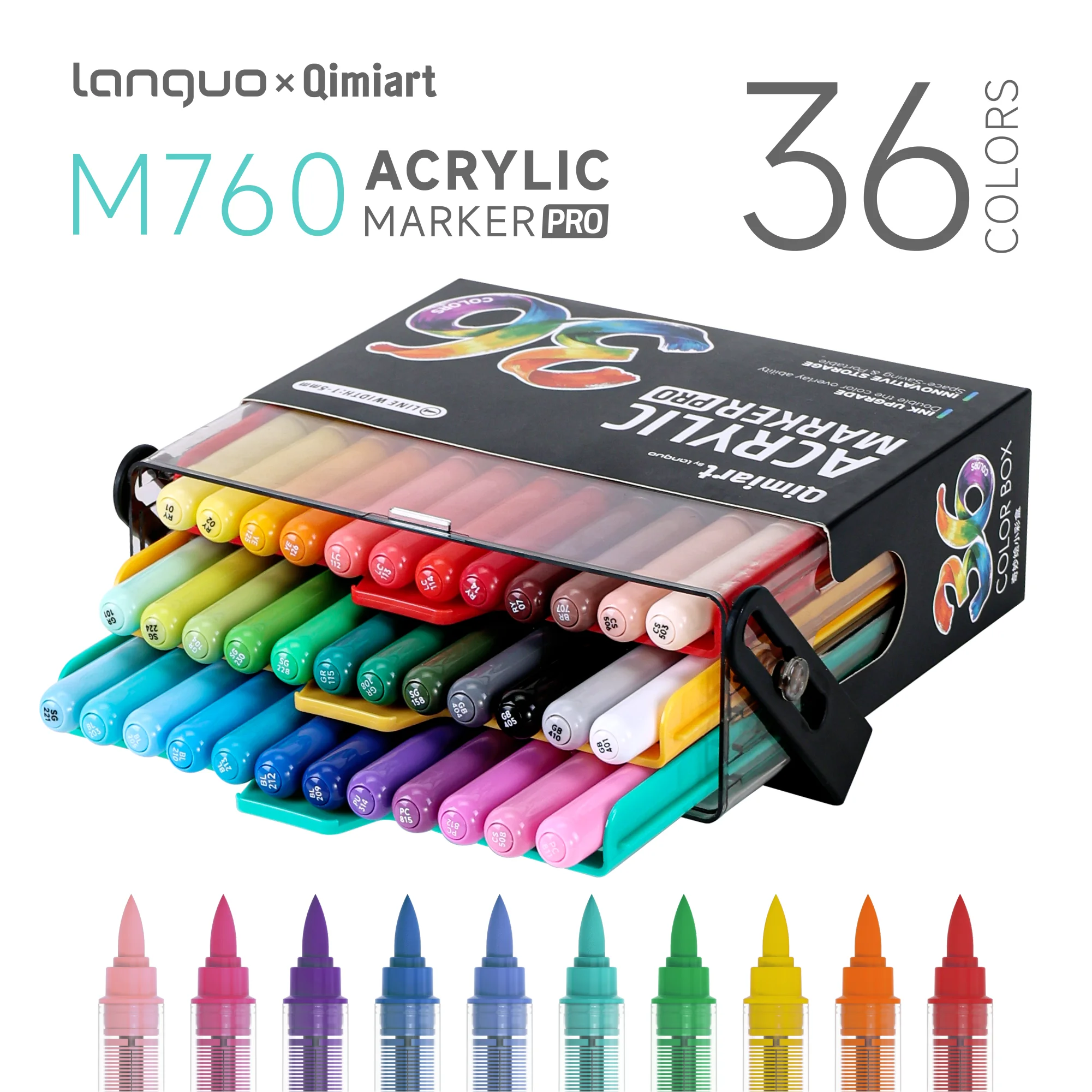Languo 84/60//36 Kleuren Heavy Color Pro Direct Liquid Acrylmarkers Set Zachte Punt Waterdichte Pennen School Kunstbenodigdheden Kantoorartikelen