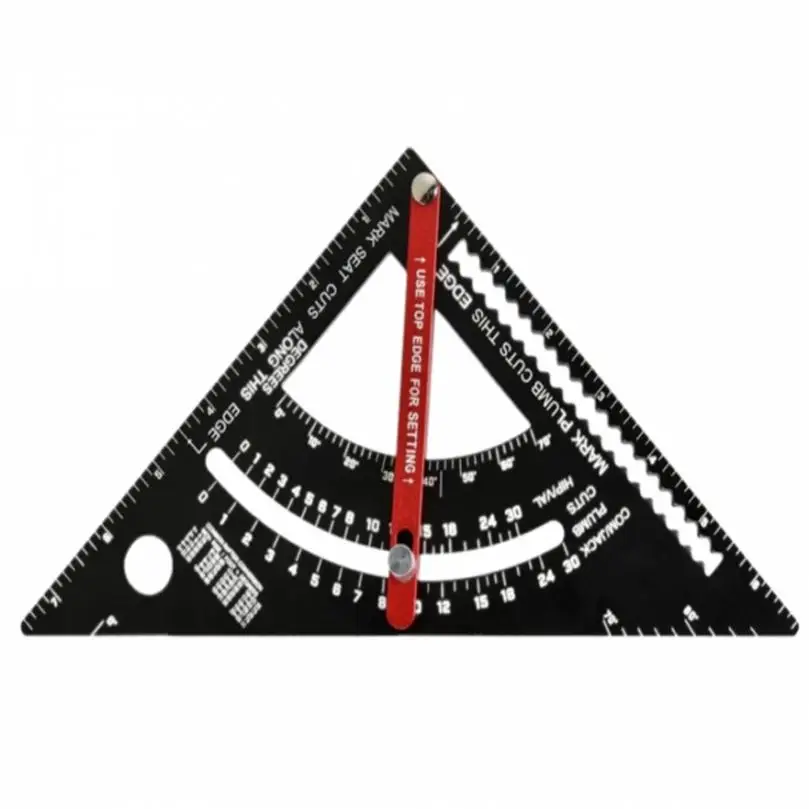 Aluminum Alloy Positioning Triangle Foldable Ruler with Adjustable Rod Durable Convenient Measuring Ruler