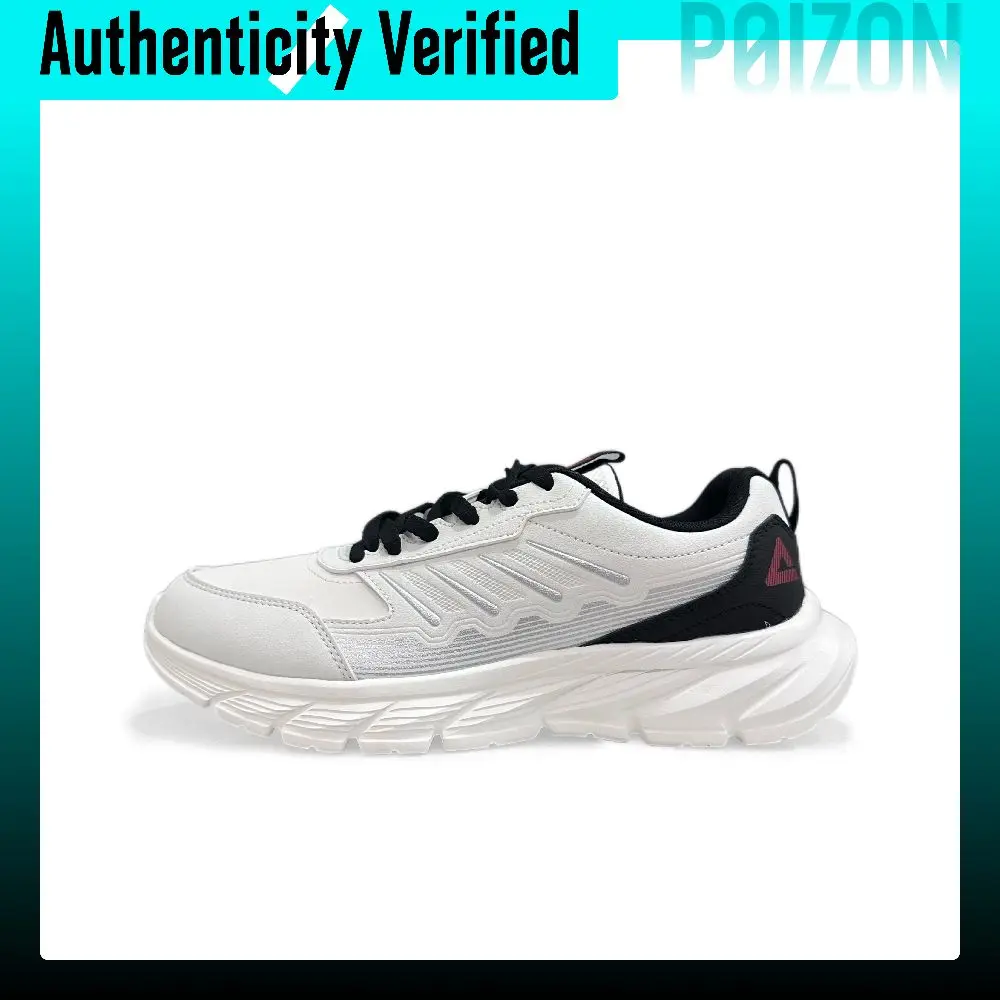 PEAK Retro Sports Black White Synthetic Leather Cushioning Abrasion Resistant Breathable Low top E244287H