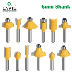 1 pz 6mm gambo Router Bit dritto T Bit V lavaggio rifilatura pulizia angolo tondo Cove Box Bit fresa per legno MC06010