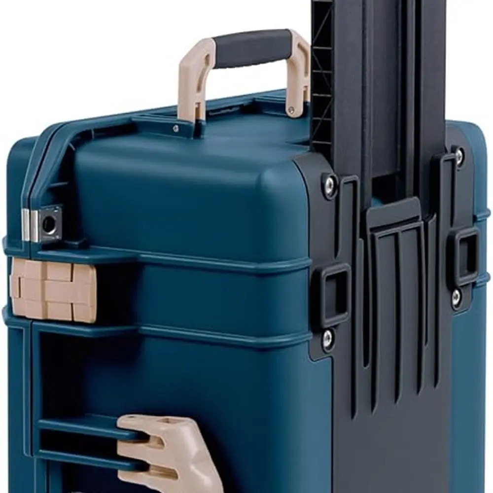 

Air 1535 Carry-On Case - Deep Pacific Blue - Medium Size Waterproof Case - Desert Tan Handles & Latches