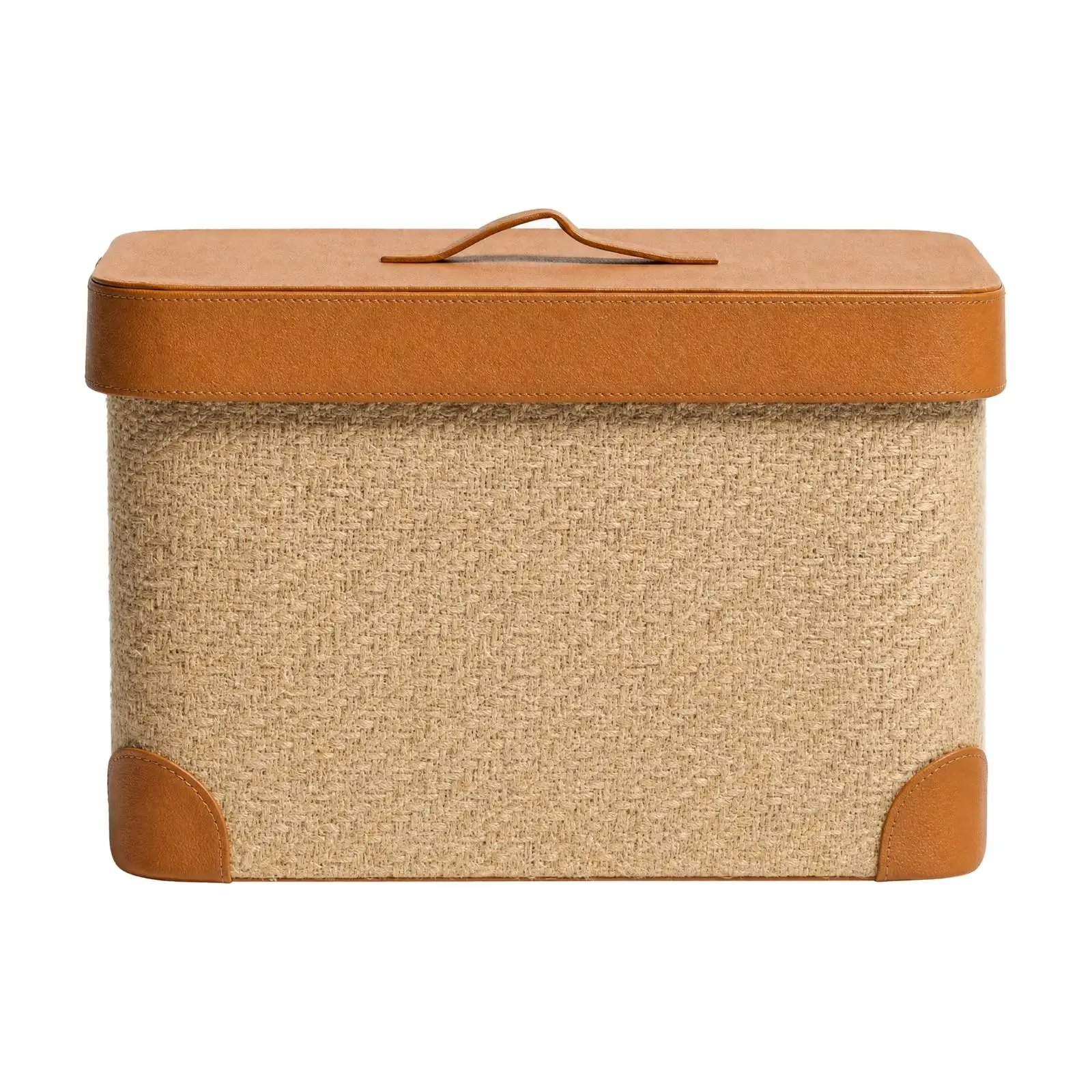 Structured Storage Basket with Lid and Handle for Toys Clothes Snacks Home Organization Shelf