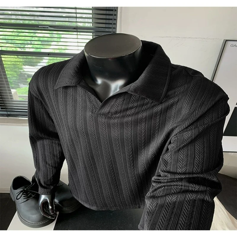 2026 Autumn Retro Texture Wheat Spike POLO T-shirt