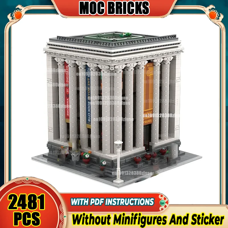 City Street View Moc Building Bricks The Grand Public Library Model Blocks Toys