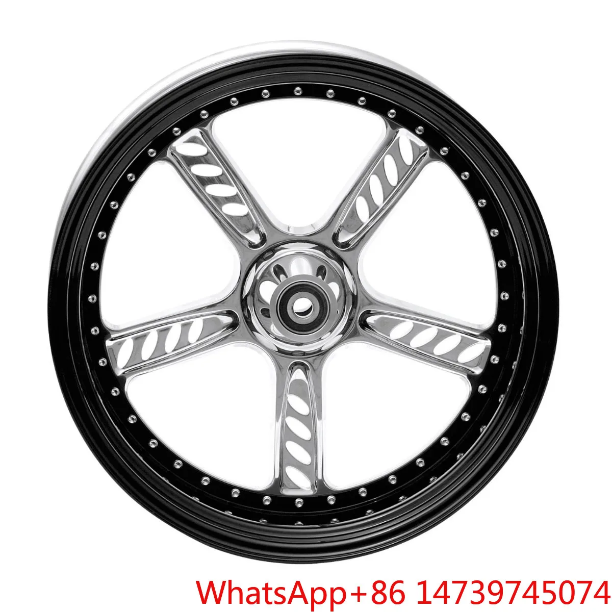 Chrome Color Aluminum Alloy Wheel Accessories For Front & Rear Compatible For Harley 08-later FLSTF FLSTFB FLSTFBS NewZhang Xue