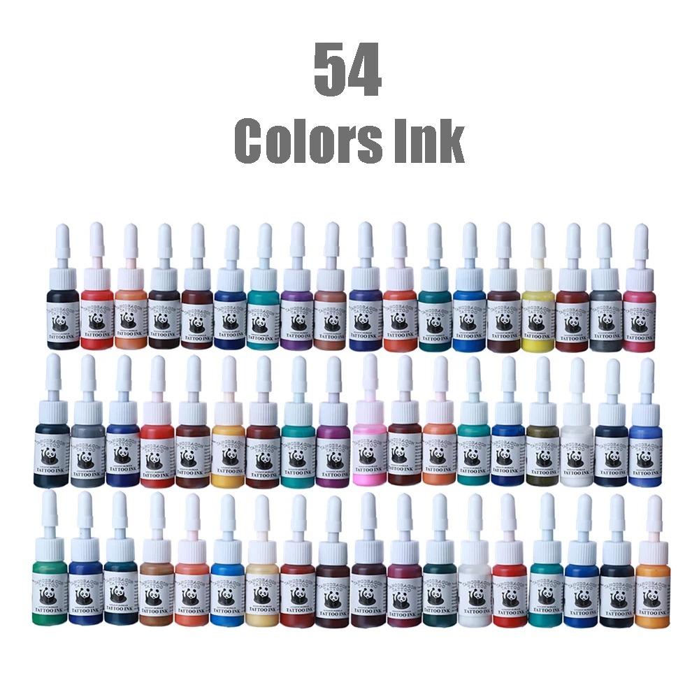 

5ml/Bottle 54 Colors Tattoo Ink For Body Art Semi Permanent Natural Plant Makeup Professional Tattoo Pigment Ink Supplies