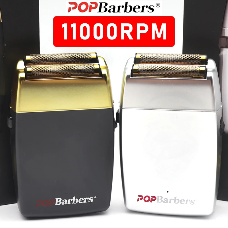 11000 U/min POP Barbers P620 Professioneller Elektrischer Bartschneider für Männer Doppelfolien-Rasierer Elektrischer Rasierer USB-Haarschneidemaschine