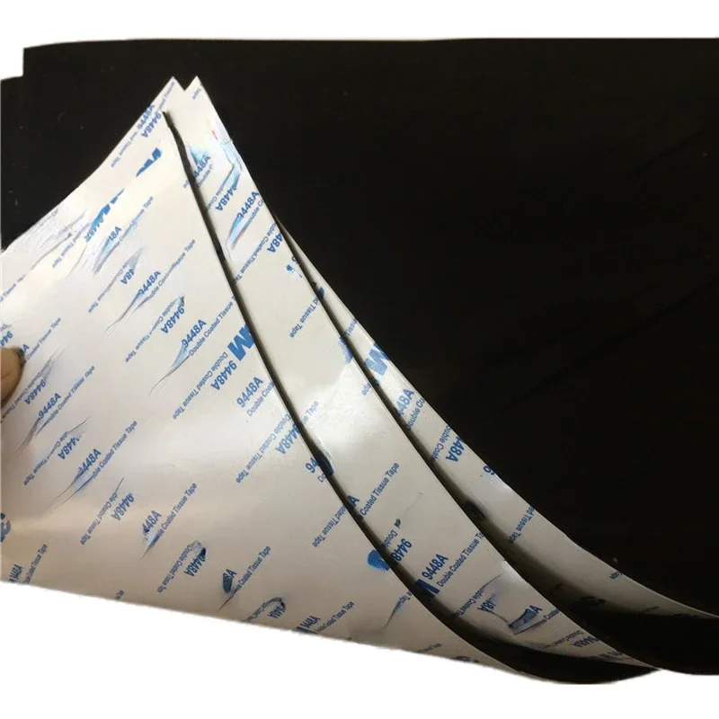 500x500mm 0.5mm-4mm Black Silicone Rubber Sheet Self Adhesive High Temp Mat