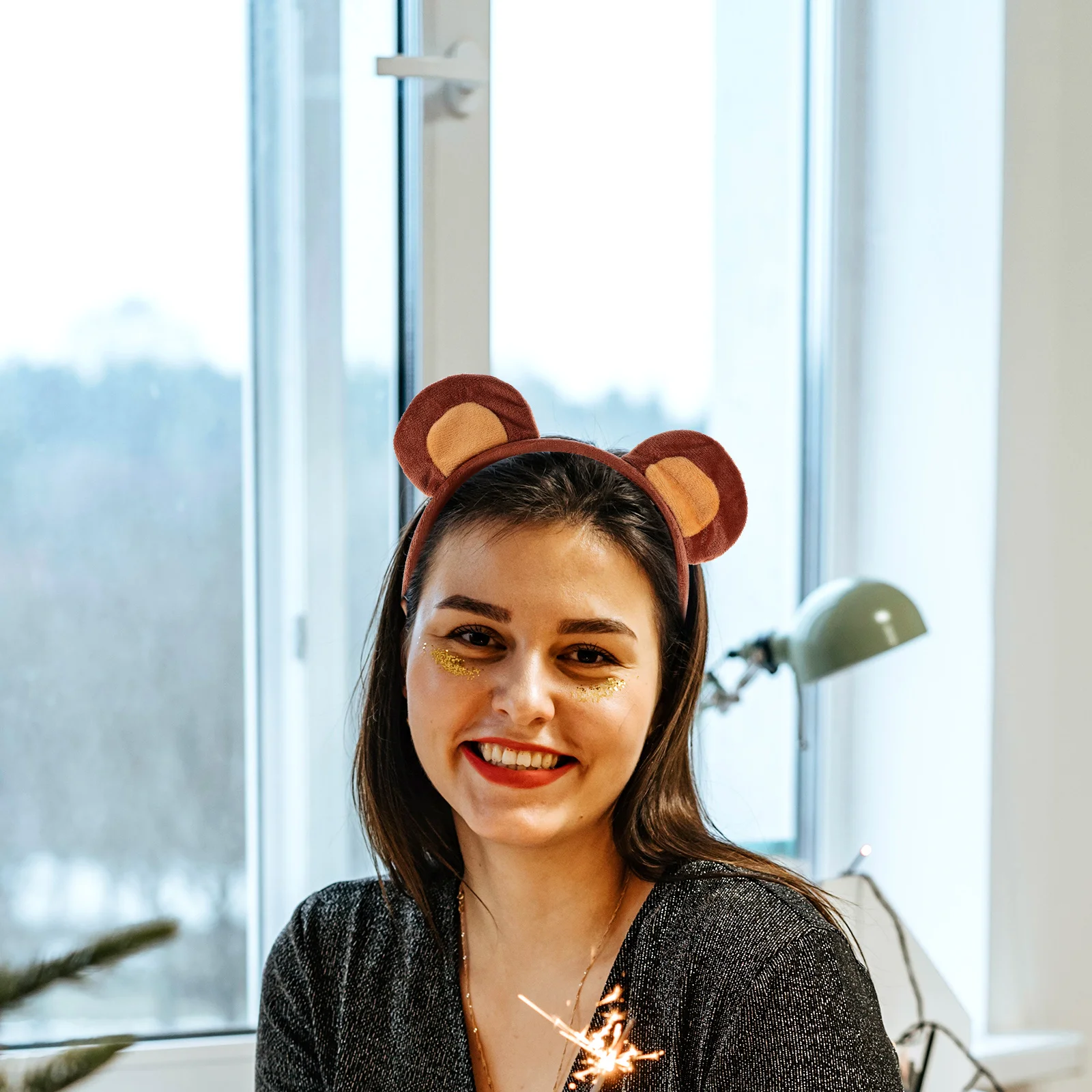 

Bear Ears Coffee Comfortable Cosplay Party Hairb Adorable Headb Women Lovely Fashion Decorative Ear Accessory