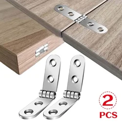 Bisagras atornilladas con solapa de bisagra plegable de 180 grados, 2 uds., para gabinete de máquina de coser, bisagra amortiguadora de esquina redondeada, herrajes para muebles