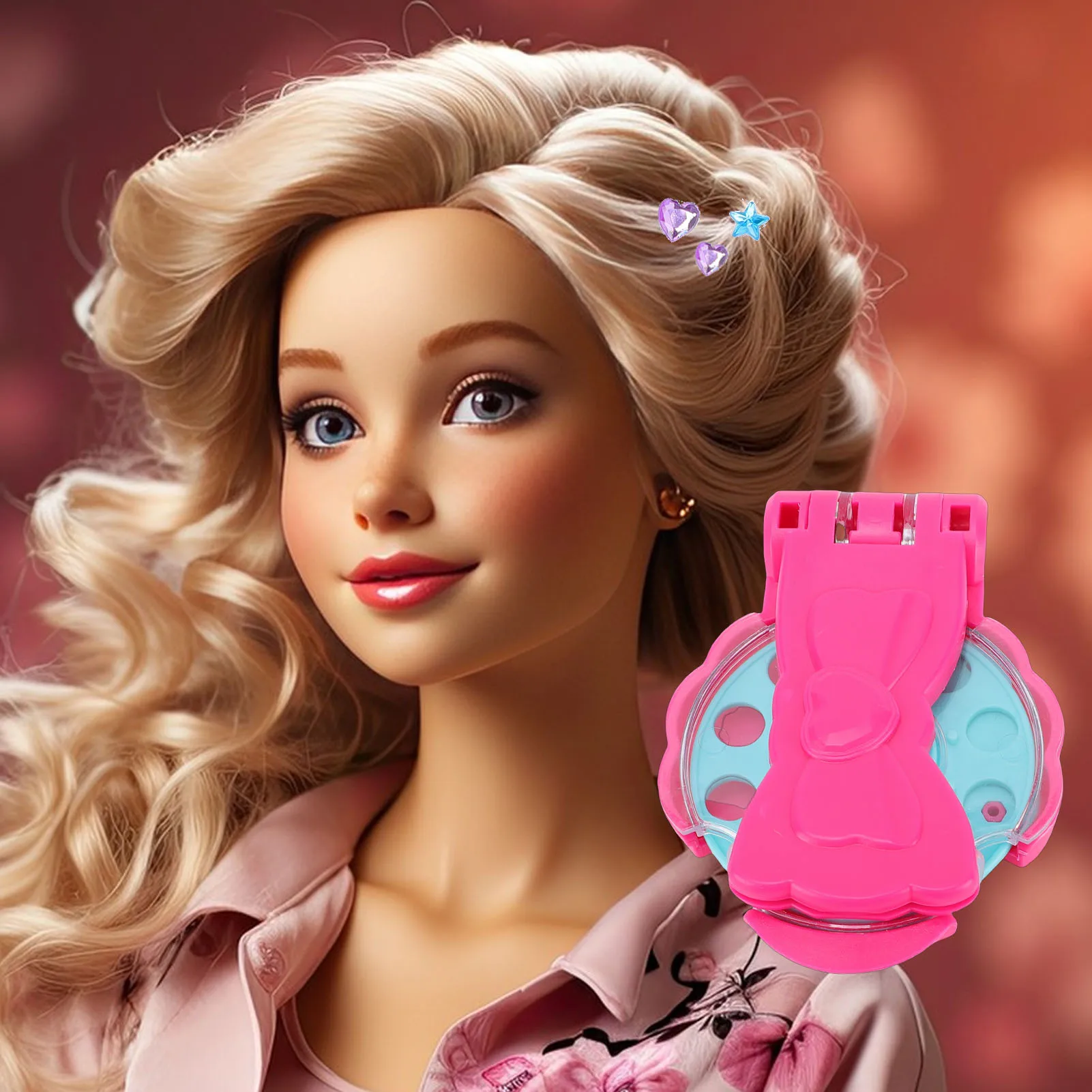 1Set Haar Sieraden Druk Film Diamant Haaraccessoires DIY Set Kinderen Speelhuis Dress Up Haar Bling Styling Tool